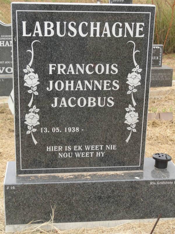 LABUSCHAGNE Francois Johannes Jacobus 1938-