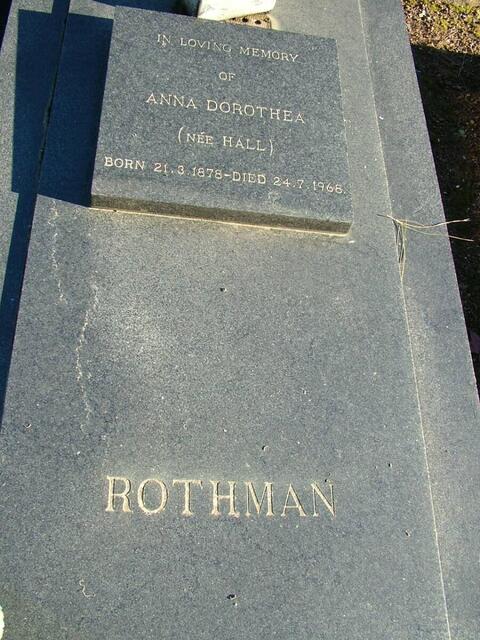ROTHMAN Anna Dorothea nee HALL 1878-1968
