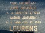 LOURENS Jurie Johannes 1873-1952 & Sarah Johanna 1892-1969