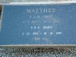 MATTHEE A.J.M. 1897-1959 & E.H.G. 1901-1999