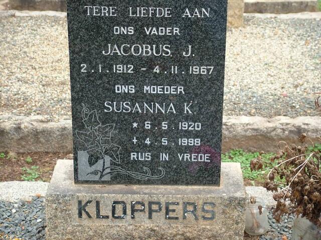 KLOPPERS Jacobus J. 1912-1967 & Susanna K. 1920-1998