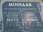 MINNAAR Bertie 1903-1984 & Muriel 1917-2002