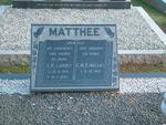 MATTHEE J.H. 1913-1985 & C.M.E. 1915-