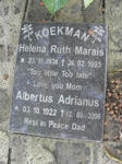 KOEKMAN Albertus Adrianus 1922-2006 & Helena Ruth MARAIS 1924-1993