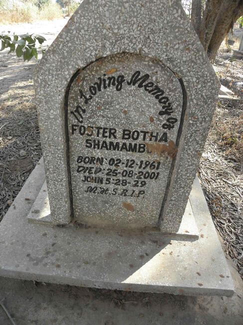 SHAMAMBO? Foster Botha 1961-2001