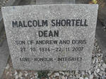 DEAN Malcolm Shortell 1934-2007