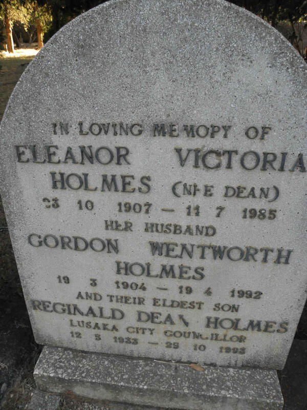 HOLMES Gordon Wentworth 1904-1992 & Eleanor Victoria DEAN 1907-1985 :: HOLMES Reginald Dean 1933-1993