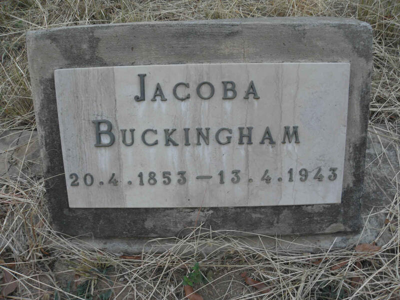 BUCKINGHAM Jacoba 1853-1943