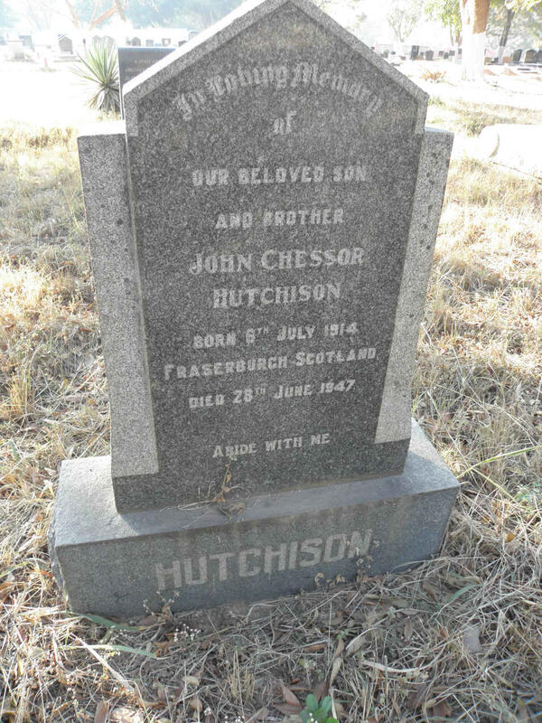 HUTCHISON John Chessor 1914-1947