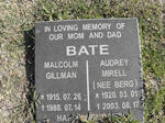 BATE Malcolm Gillman 1915-1988 & Audrey Mirell BERG 1920-2003