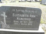 KVALSVIG Elizabeth Ann 1937-1979