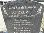 ANDREWS Howard Penton 1922-1994 & Hilda Sarah Hansen 1916-2008