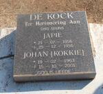 KOCK Japie, de 1956-1956 :: KOCK Johan 1963-2001