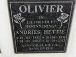 OLIVIER Andries 1932-2002 & Hettie 1934-2012