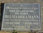 HOLLMANN Helma nee VAN RHEEDE VAN OUDTSHOORN 1926-1996