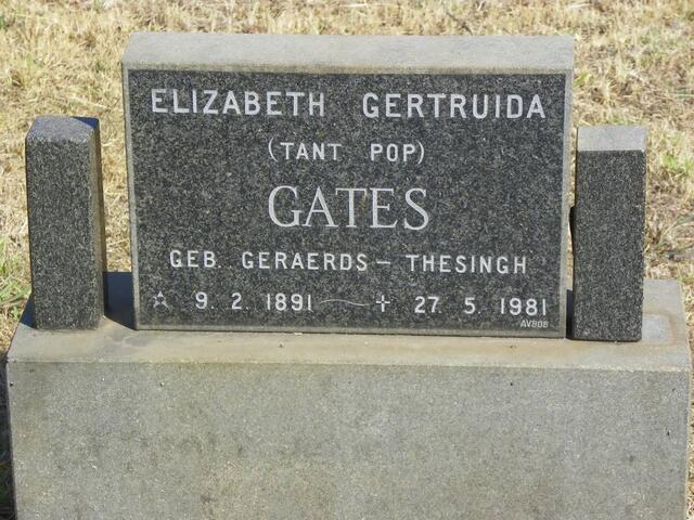 GATES Elizabeth Gertruida nee GERAERDS-THESINGH 1891-1981