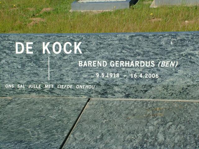 KOCK Barend Gerhardus, de 1918-2006