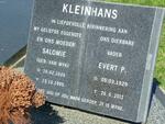 KLEINHANS Evert P. 1929-2012 & Salomie VAN WYK 1935-1995
