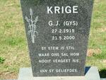 KRIGE G.J. 1919-2000