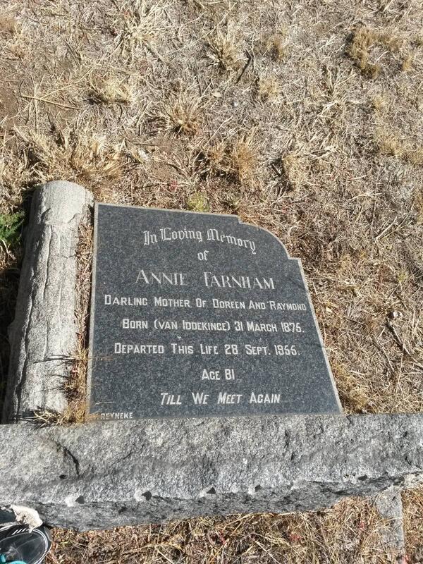 FARNHAM Annie nee VAN IDDEKINGE 1875-1955