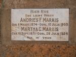 MARAIS Andries F. 1874-1953 & Martha C. 1871-1954