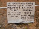 FOURIE Philippus S. 1890-1970  & Cathrina Johanna WEIDEMAN 1890-1955