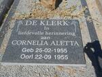 KLERK Cornelia Aletta, de 1955-1955