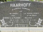 HAARHOFF Hendrik C. Du Plessis 1894-1993 & Helena V.D. BERG 1893-1981