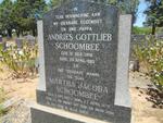 SCHOOMBEE Andries Gottlieb 1910-1963 & Martha Jacoba 1907-1978