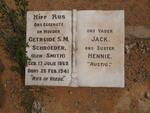 SCHROEDER Jack & Gertruide S.M. nee SMITH 1869-1941 :: SWART Hennie