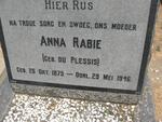 RABIE Anna nee DU PLESSIS 1875-1946