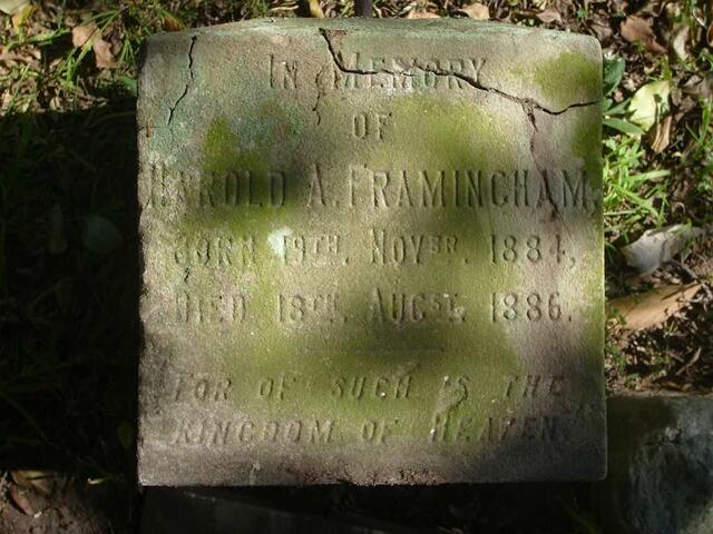 FRAMINGHAM Harold H. 1884-1886