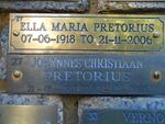 PRETORIUS Johannes Christiaan 1917-2003 & Ella Maria 1918-2006
