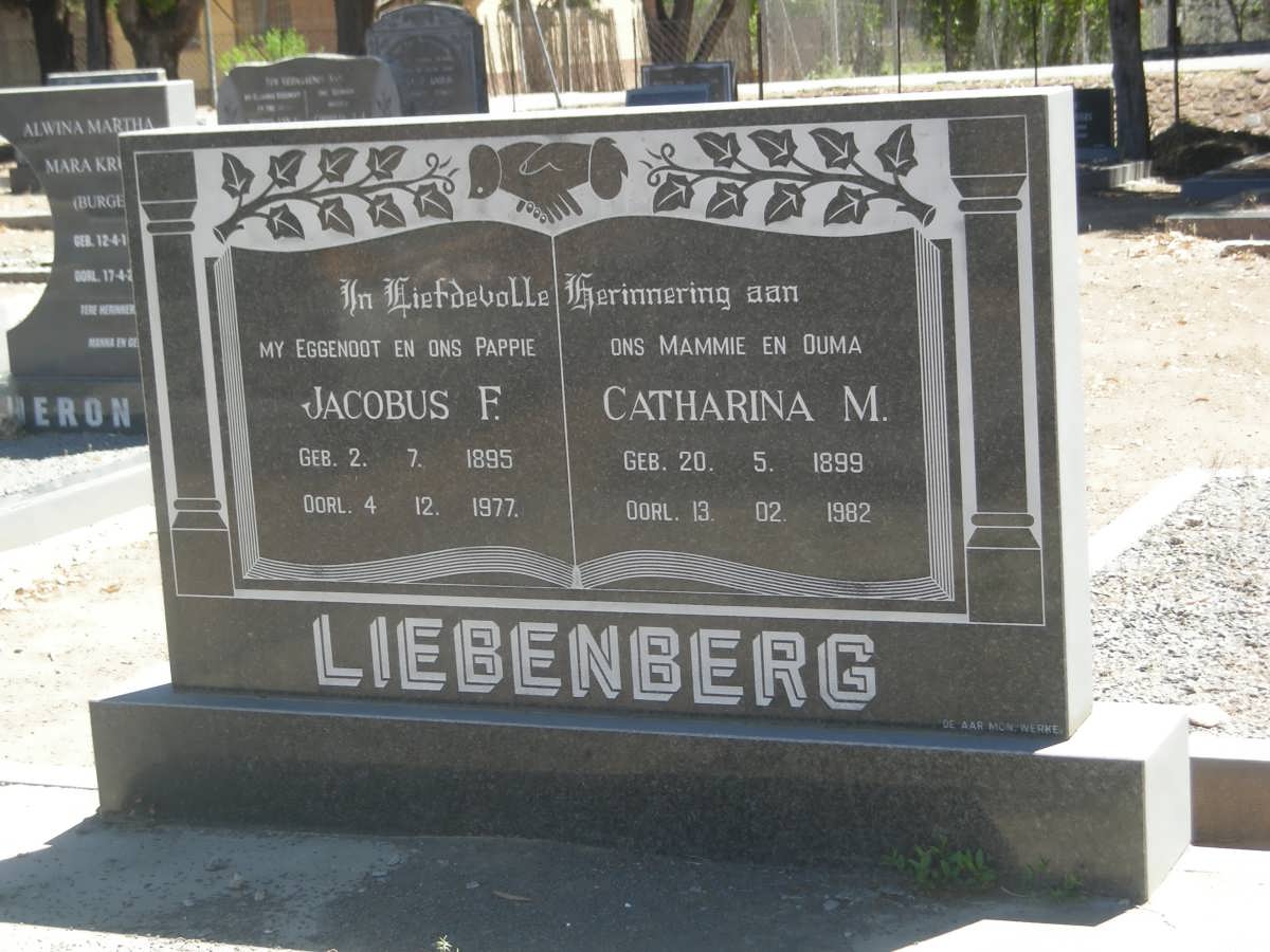 LIEBENBERG Jacobus F. 1895-1977 & Catharina M. 1899-1982