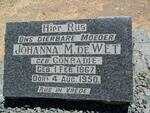 WET Johanna M., de nee CONRADIE 1867-1950