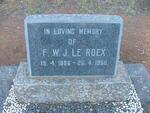 ROEX F.W.J., le 1886-1966