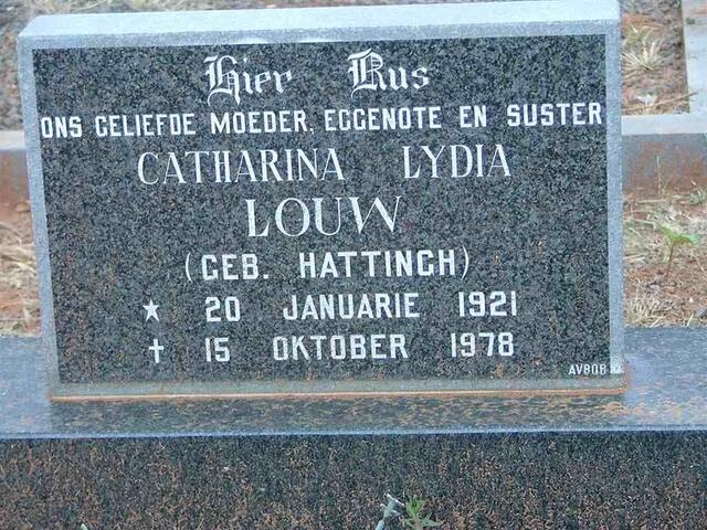 LOUW Catharina Lydia nee HATTINGH 1921-1978