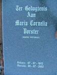 VORSTER Maria Cornelia nee PRETORIUS 1912-2002