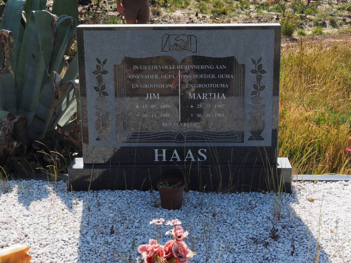 HAAS Jim 1888-1985 & Martha 1907-1983