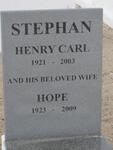 STEPHAN Henry Carl 1921-2003 & Hope 1923-2009