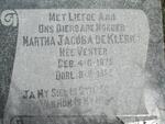 KLERK Martha Jacoba, de nee VENTER 1875-1952
