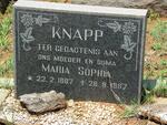 KNAPP Maria Sophia 1887-1967