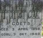 GOETS J.A.M. McG. 1898-1940