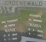 GROENEWALD Manie 1893-1966 & Maria 1903-1984