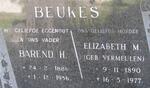 BEUKES Barend H. 1886-1956 & Elizabeth M. VERMEULEN 1890-1977