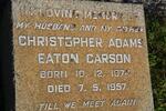 CARSON Christopher Adams Eaton 1874-1957