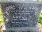 RENSBURG Martha J.J., van nee NORTJE 1884-1969