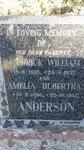 ANDERSON Fredrick William 1853-1937 & Amelia Hubertha 1856-1952