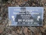 PLESSIS Margaretha Wilhelmina Hendrika, du 1929-2014