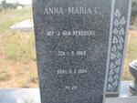 MERWE Anna Maria C.J., van der VAN RENSBURG 1888-1964